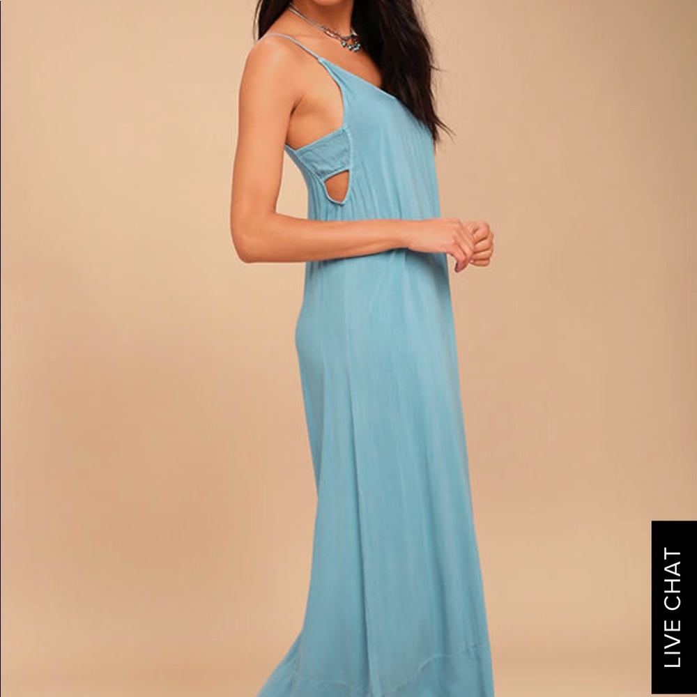 Lulu’s Project Social T Blue Maxi Dress NWT